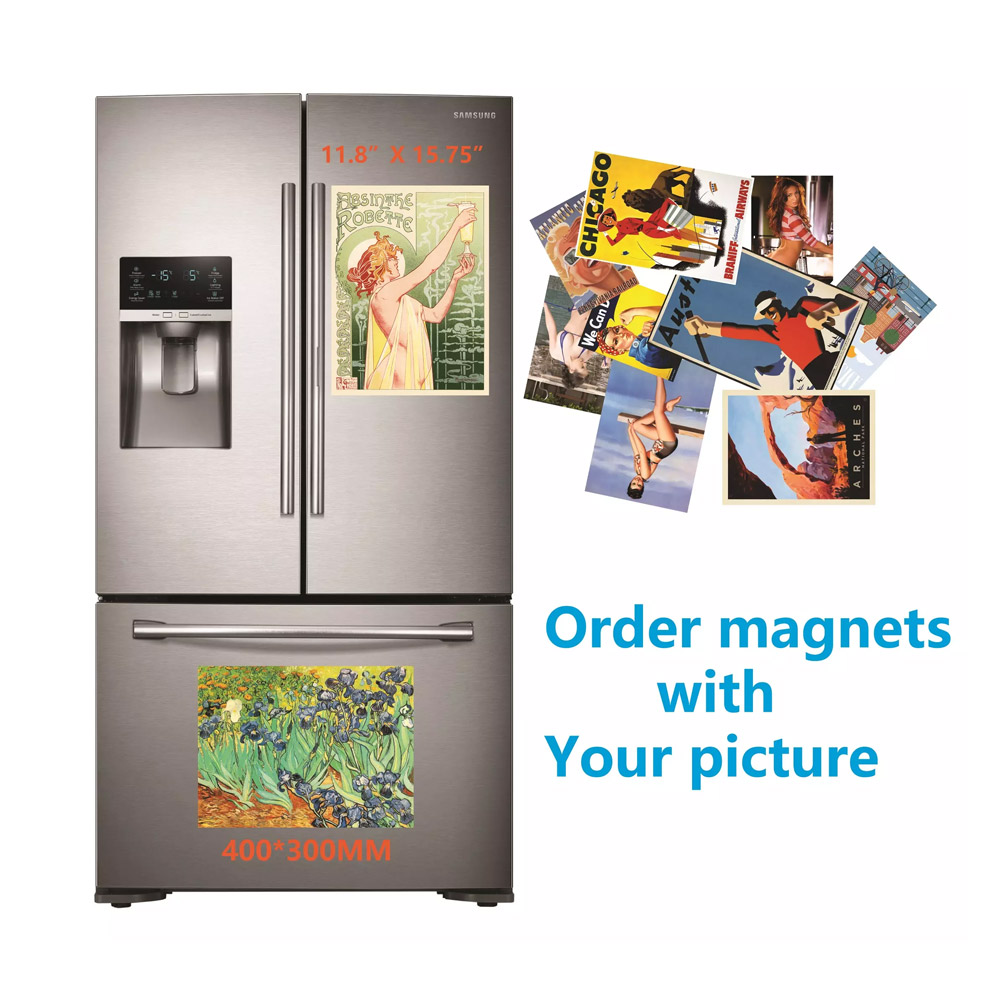 400X300mm Jumbo fridge magnet customized poster magnetic cover.Home decoration fridge sticker magnet,Office