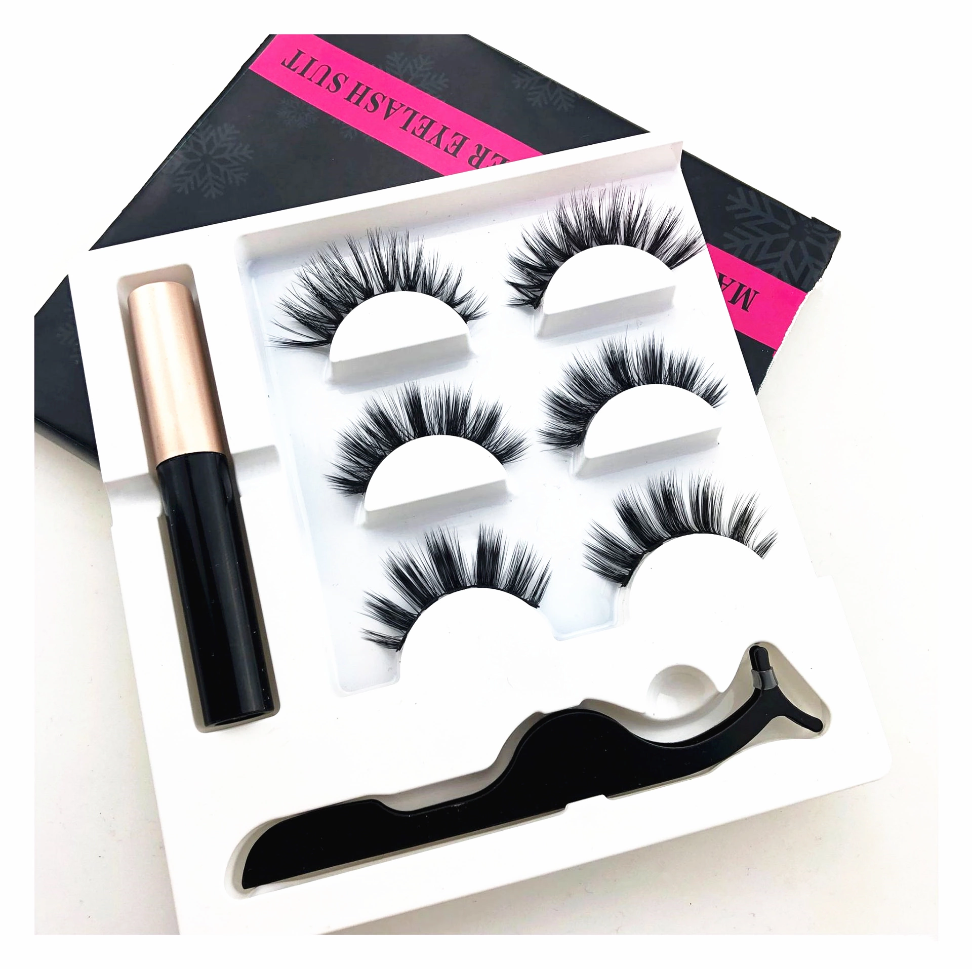 Factory price 3D silk lashes private label eyeliner false eye lash magnetic eyelashes